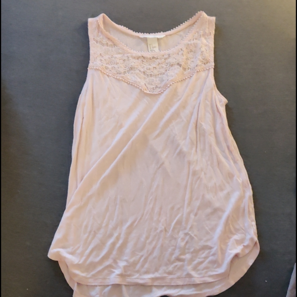 Pink lace tank top